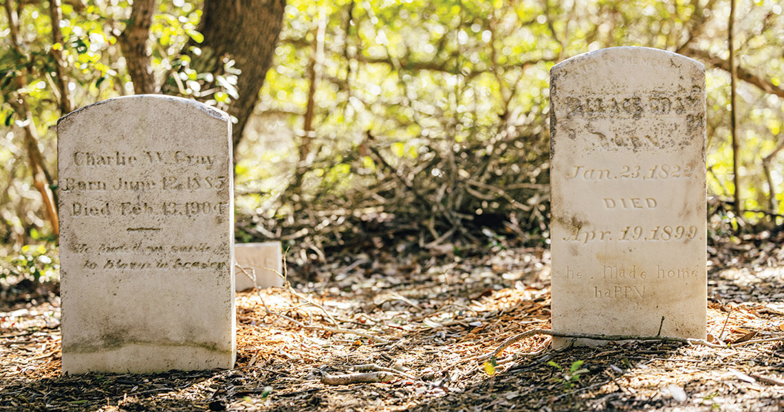 Gravestones in the Gray Cemetery