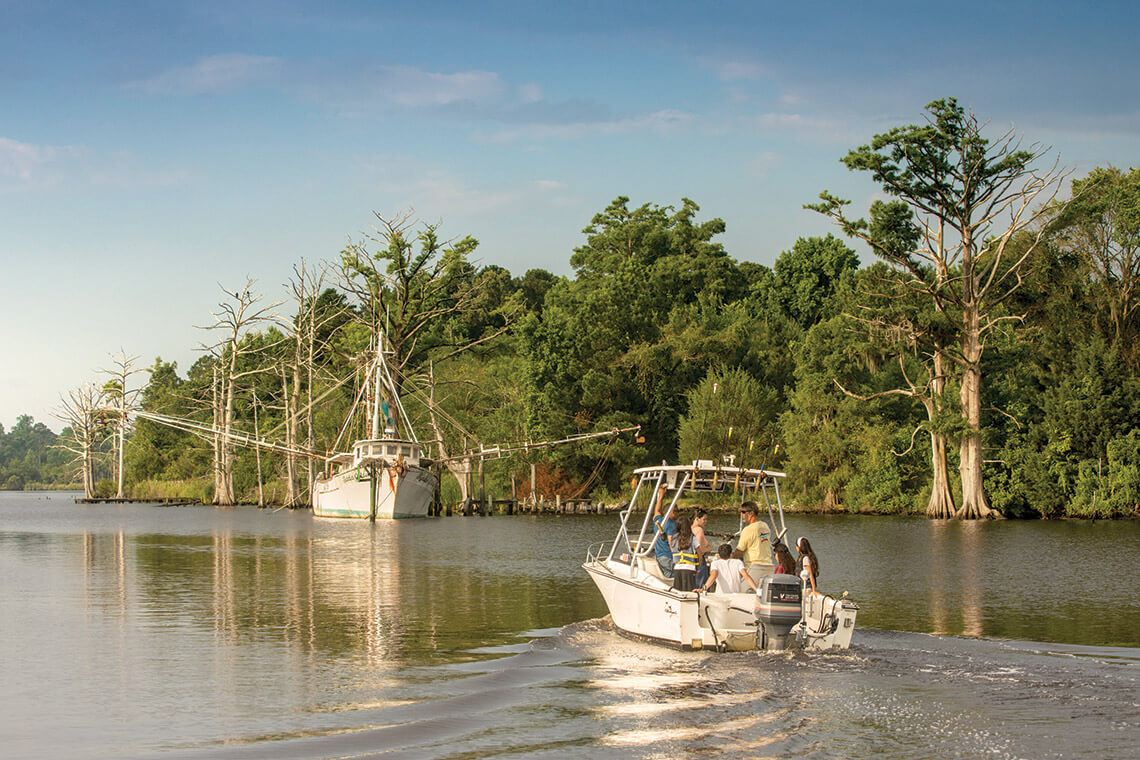 Fishing boats on the New River