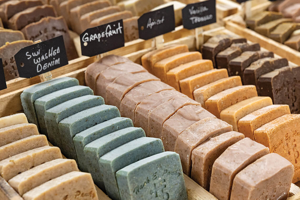Array of soaps at Hank E. Panky Farms