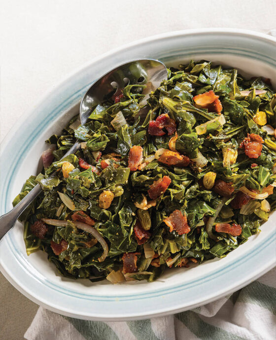 serving plate of greens