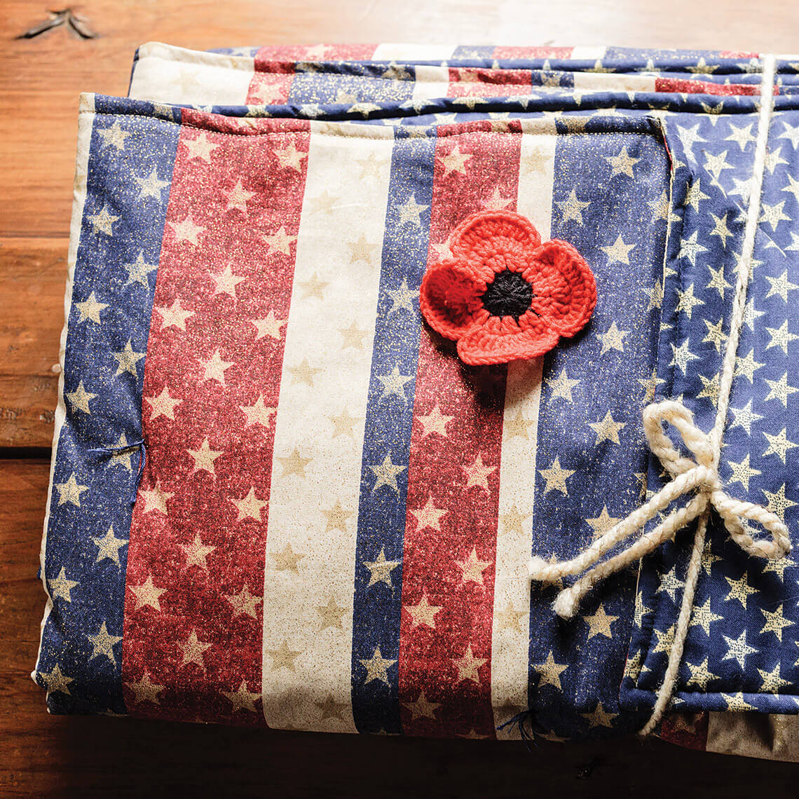 Handmade quilt by the National Society Daughters of the American Revolution