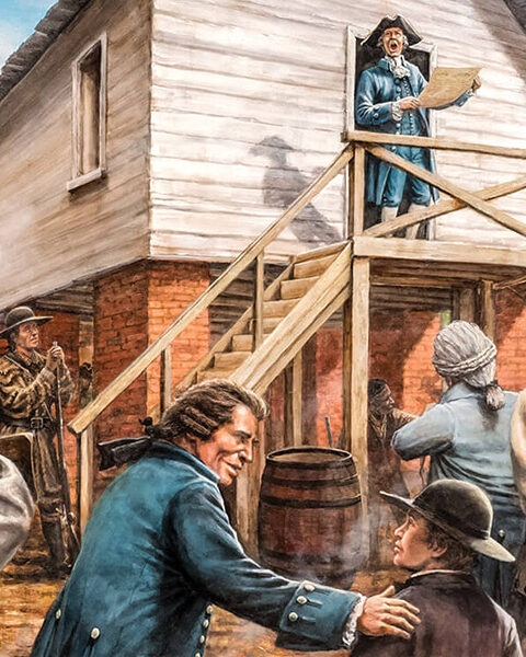 Illustration of someone reading Mecklenburg Declaration