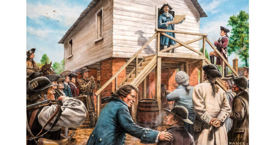 Illustration of someone reading Mecklenburg Declaration