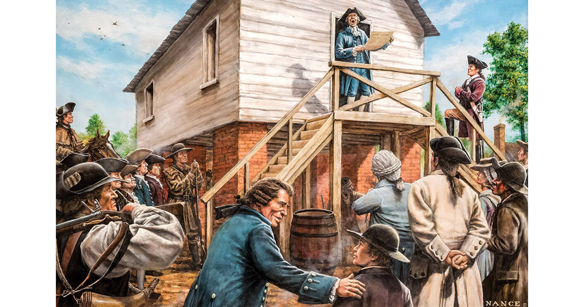 Illustration of someone reading Mecklenburg Declaration