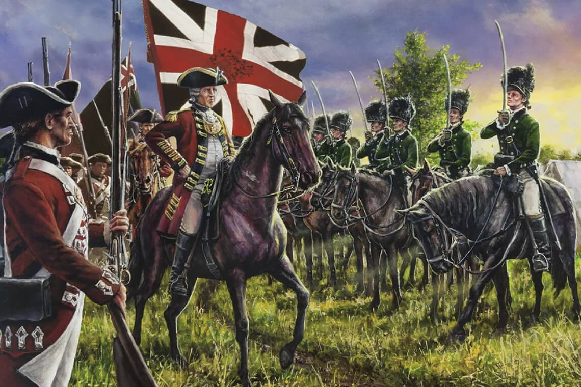 Painting of British soldiers at The Battle of Charlotte