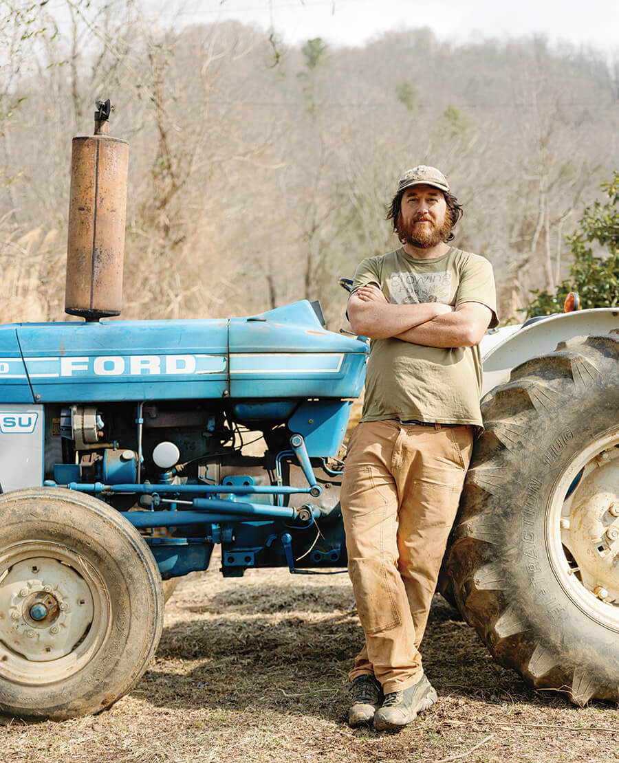 Matt Wallace beside his tractor