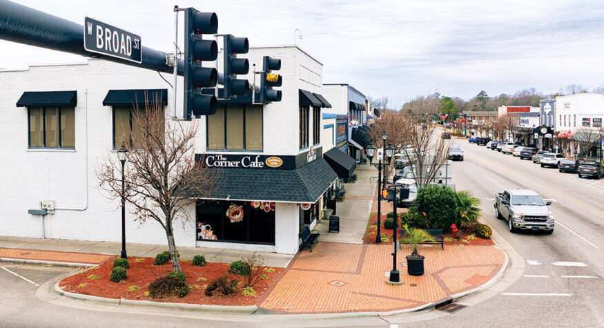 Overhead view of Broad Street in Elizabethtown