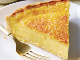 Slice of egg custard pie