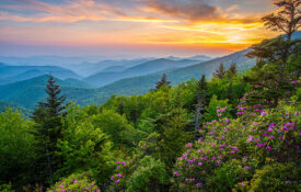 Sunset in the Blue Ridge Mountains in Jackson County