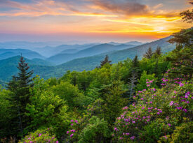 Sunset in the Blue Ridge Mountains in Jackson County
