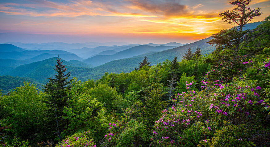 Sunset in the Blue Ridge Mountains in Jackson County