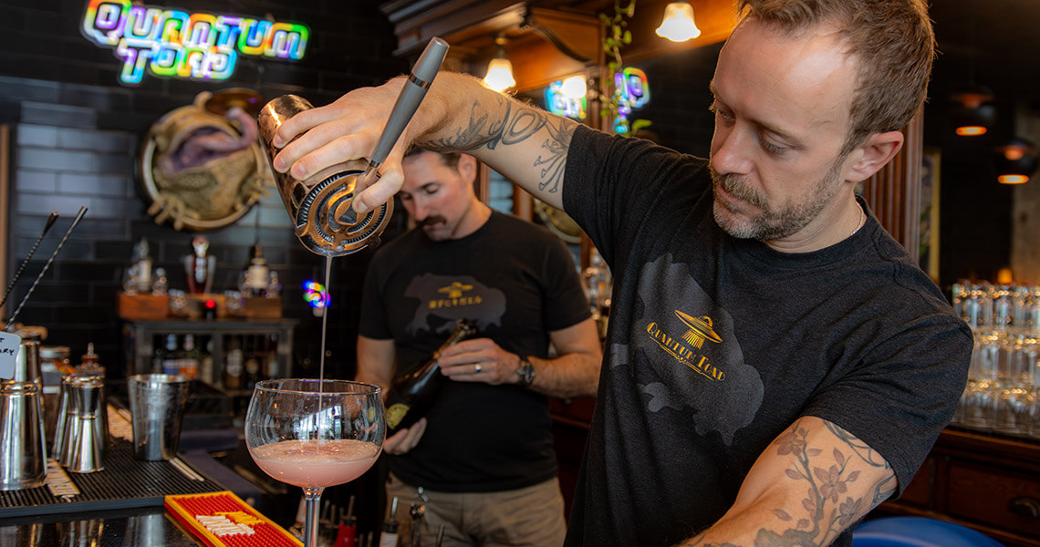 Bartender at Quantum Toad