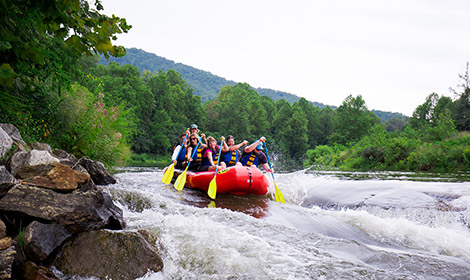 People rafting in Jackson County, NC
