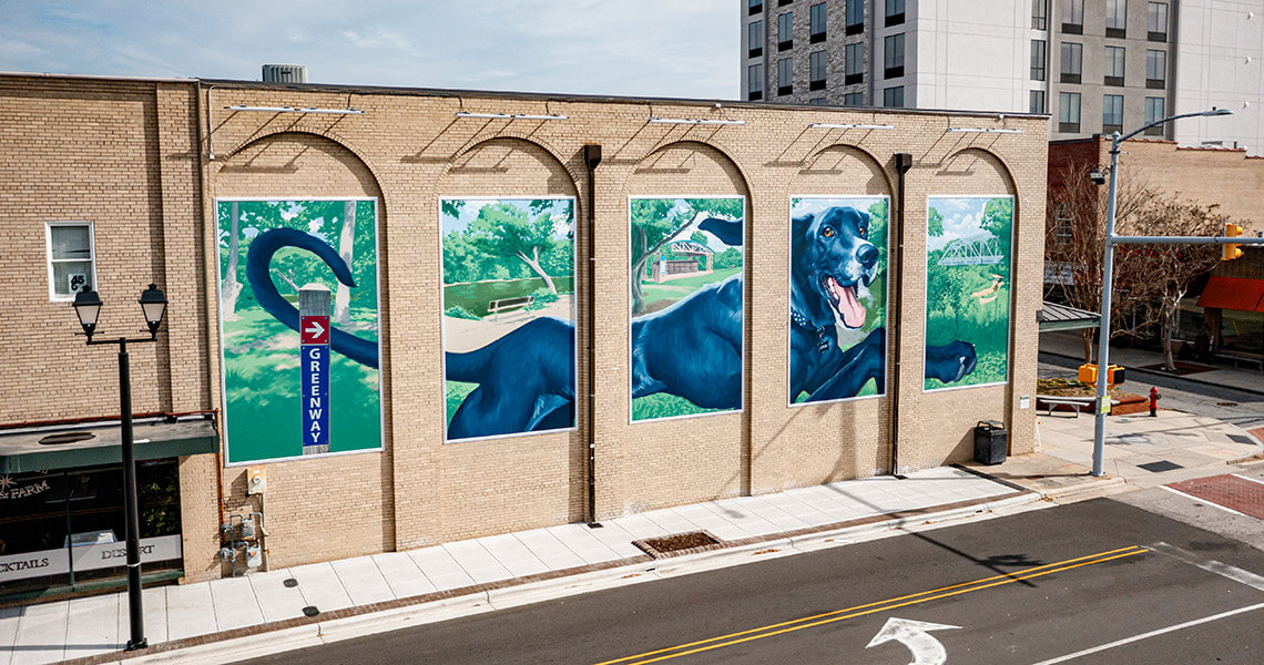 Hank's Walk mural in downtown Greenville, NC