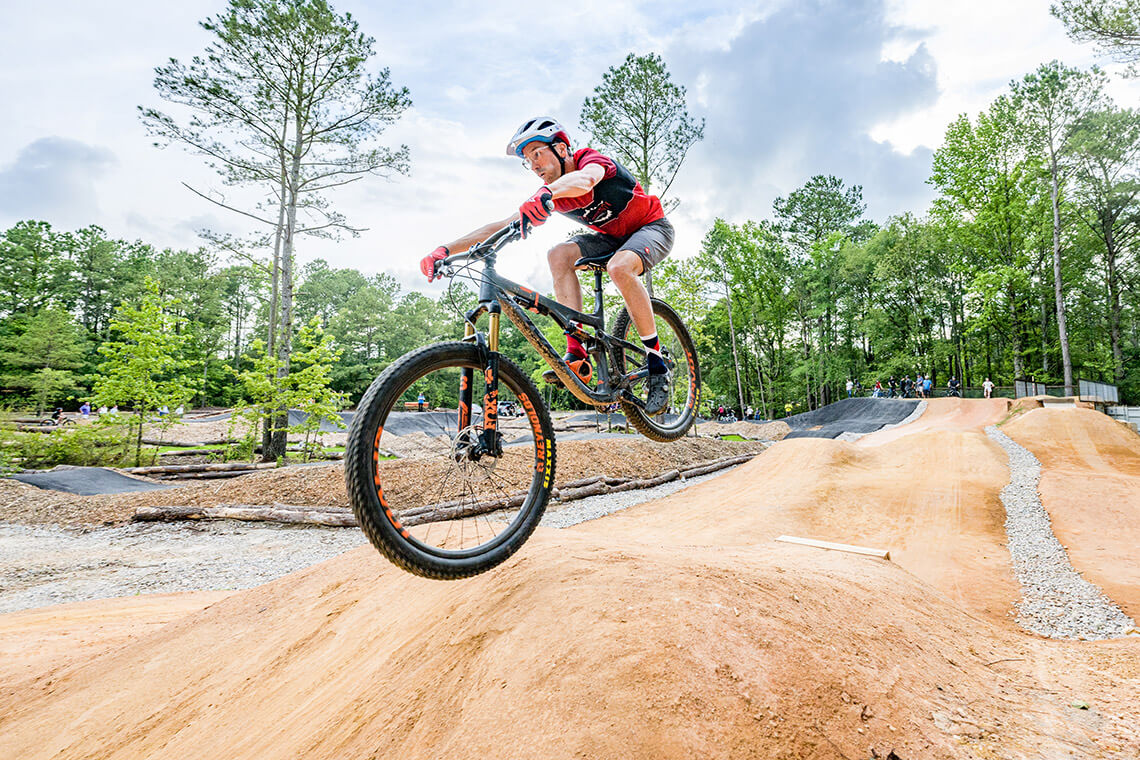 Cyclist at Wildwood Park in Greenville, NC