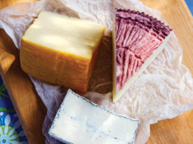 Spinning Spider cheeses on a board