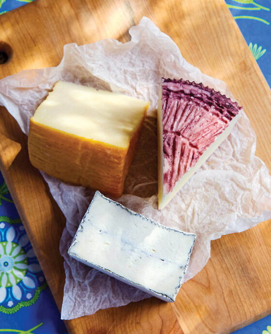 Spinning Spider cheeses on a board