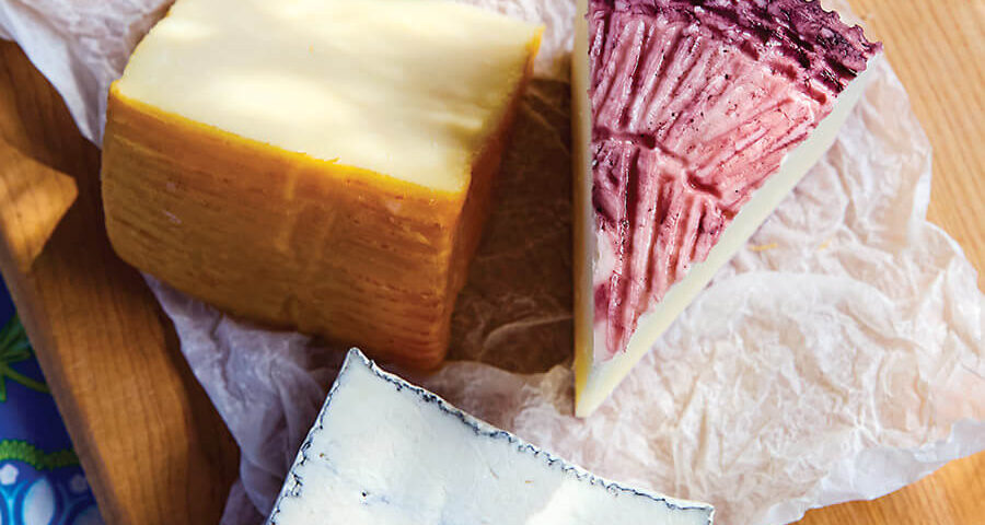 Spinning Spider cheeses on a board