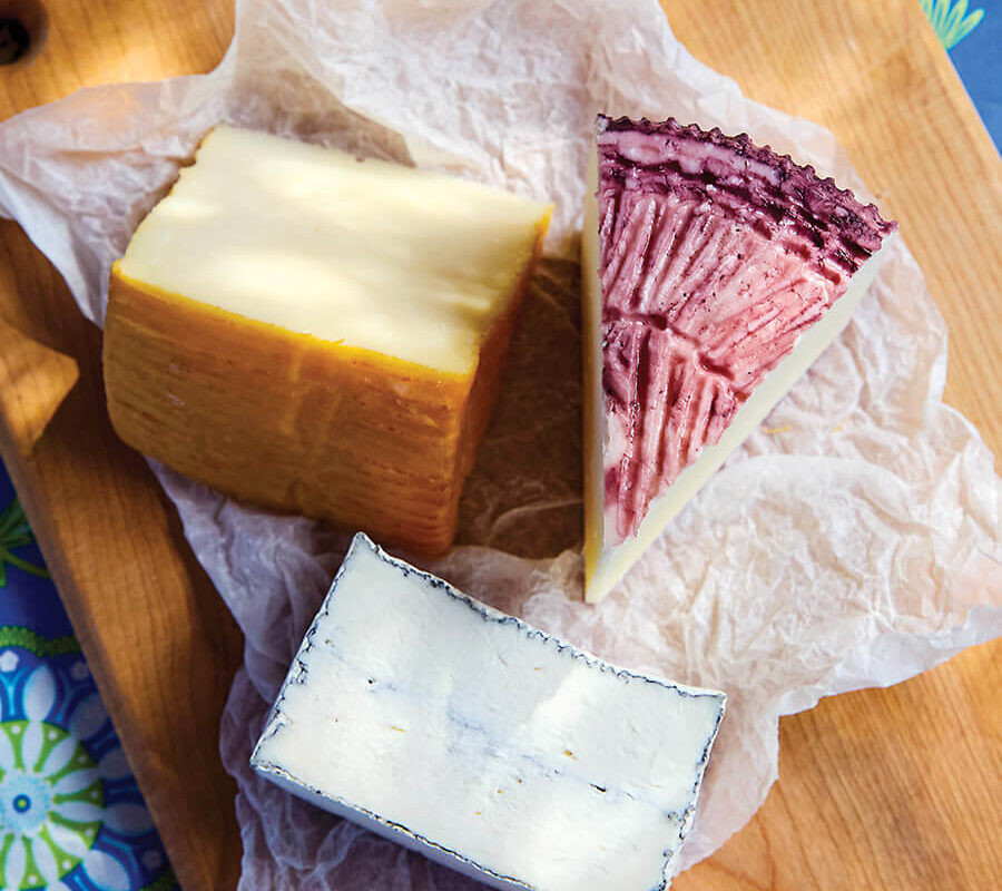 Spinning Spider cheeses on a board