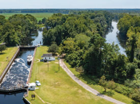 The South Mills lock along the Dismal Swamp Canal