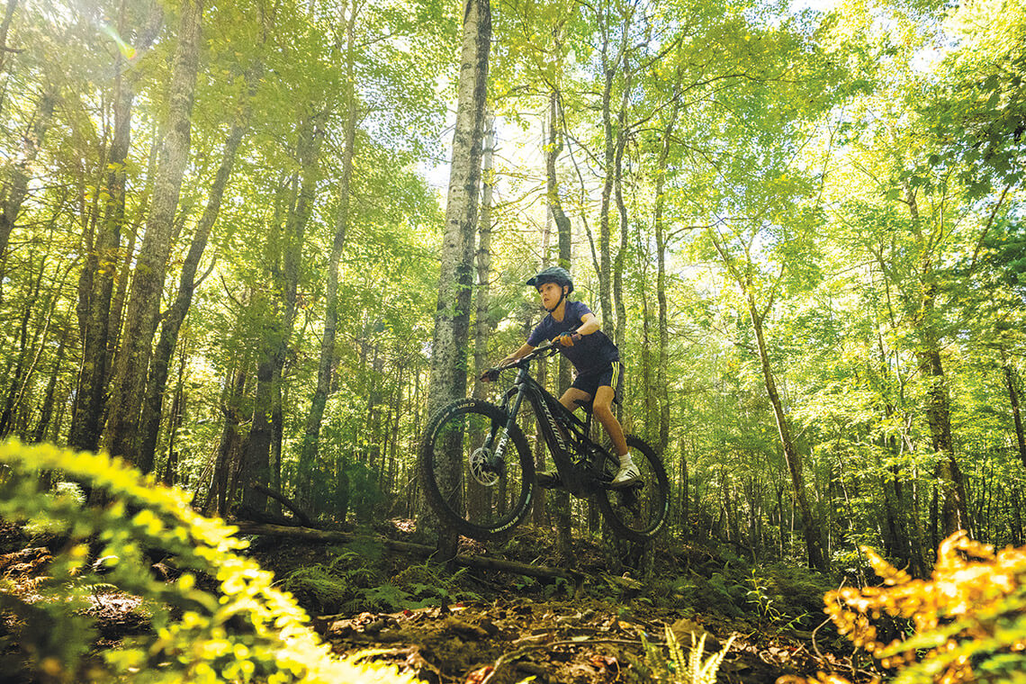 The author's son Nico riding his mountain bike
