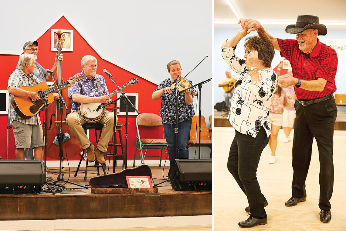 Rise and Shine band plays tunes at Jubilee that people dance to.