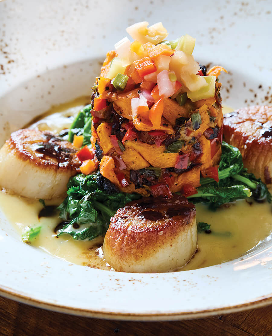 Scallops with sweet potato hash at Singletree Heritage Kitchen