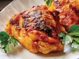 Butter-poached chicken thighs