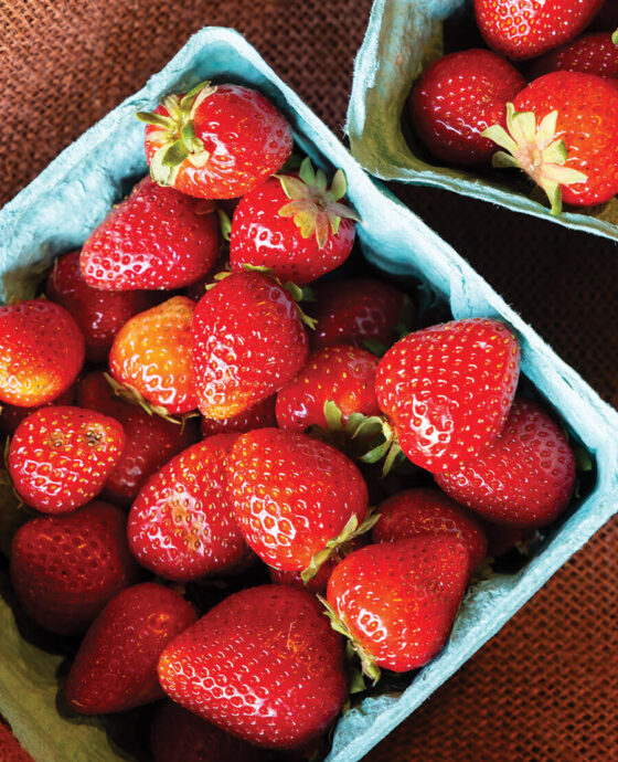 Pints of strawberries from The Ten Acre Garden
