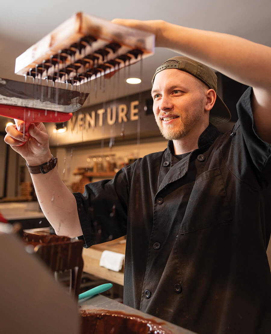 Jeshua Jolly makes bonbons