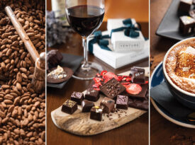 Roasting cacao beans, chocolate truffles, and hot chocolate at Venture Chocolate in Boone, NC
