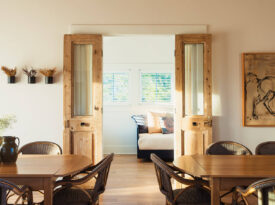 A beach home dining room designed by Nicole Peters