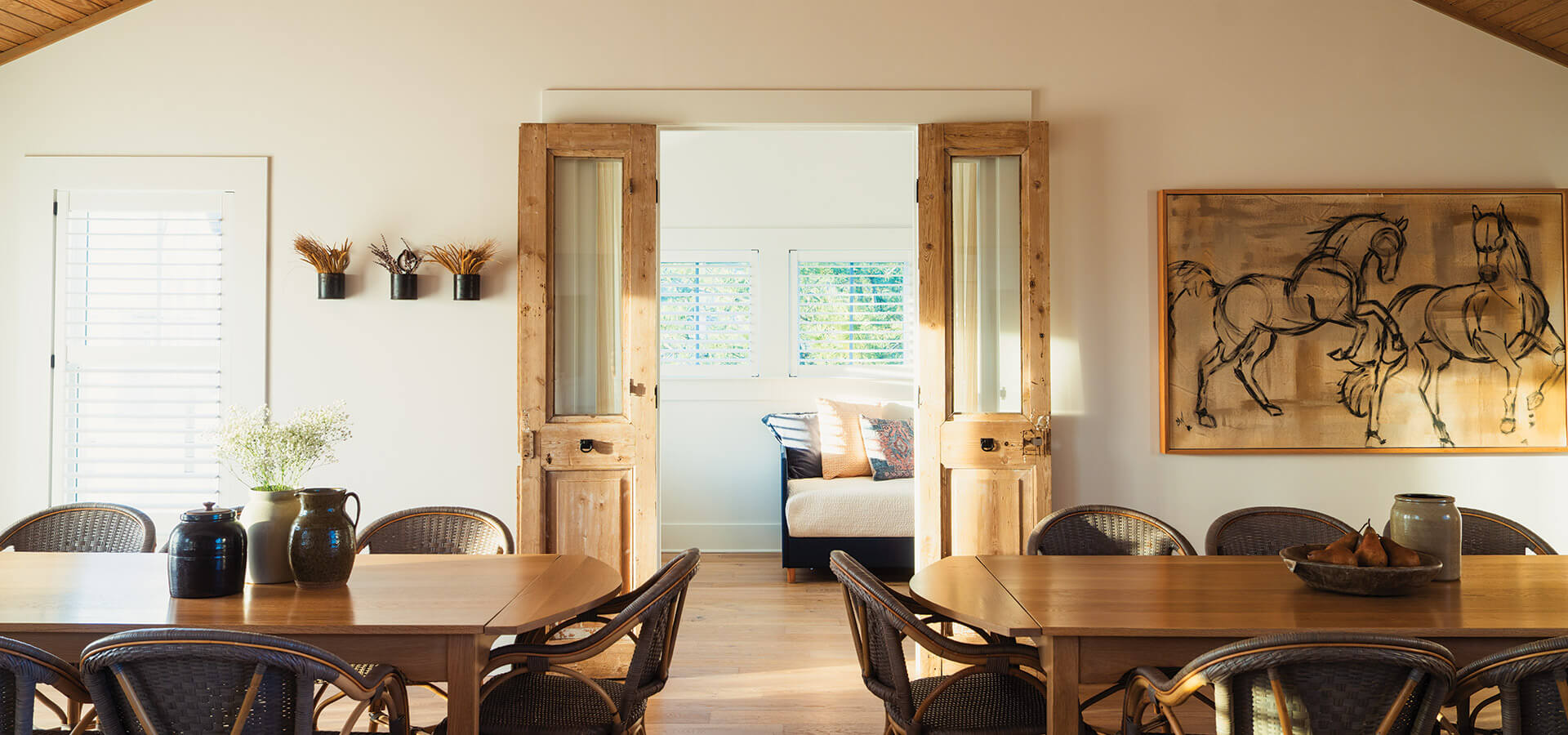 A beach home dining room designed by Nicole Peters