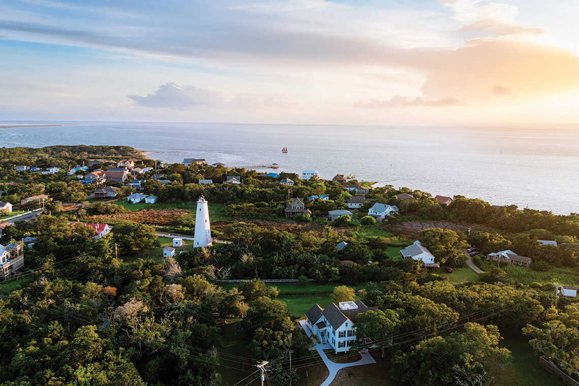 Aerial view of Ocracoke Island