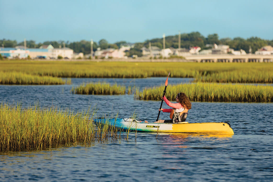 Kayaker at Hammocks Beach State Park
