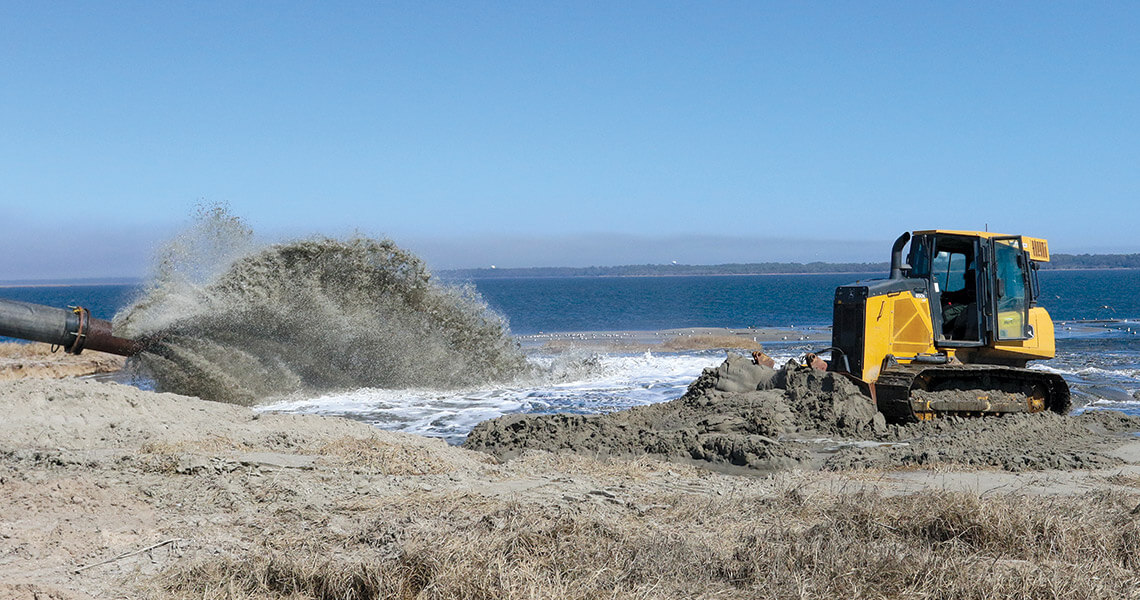 Dredging equipment at Ferry Slip Island