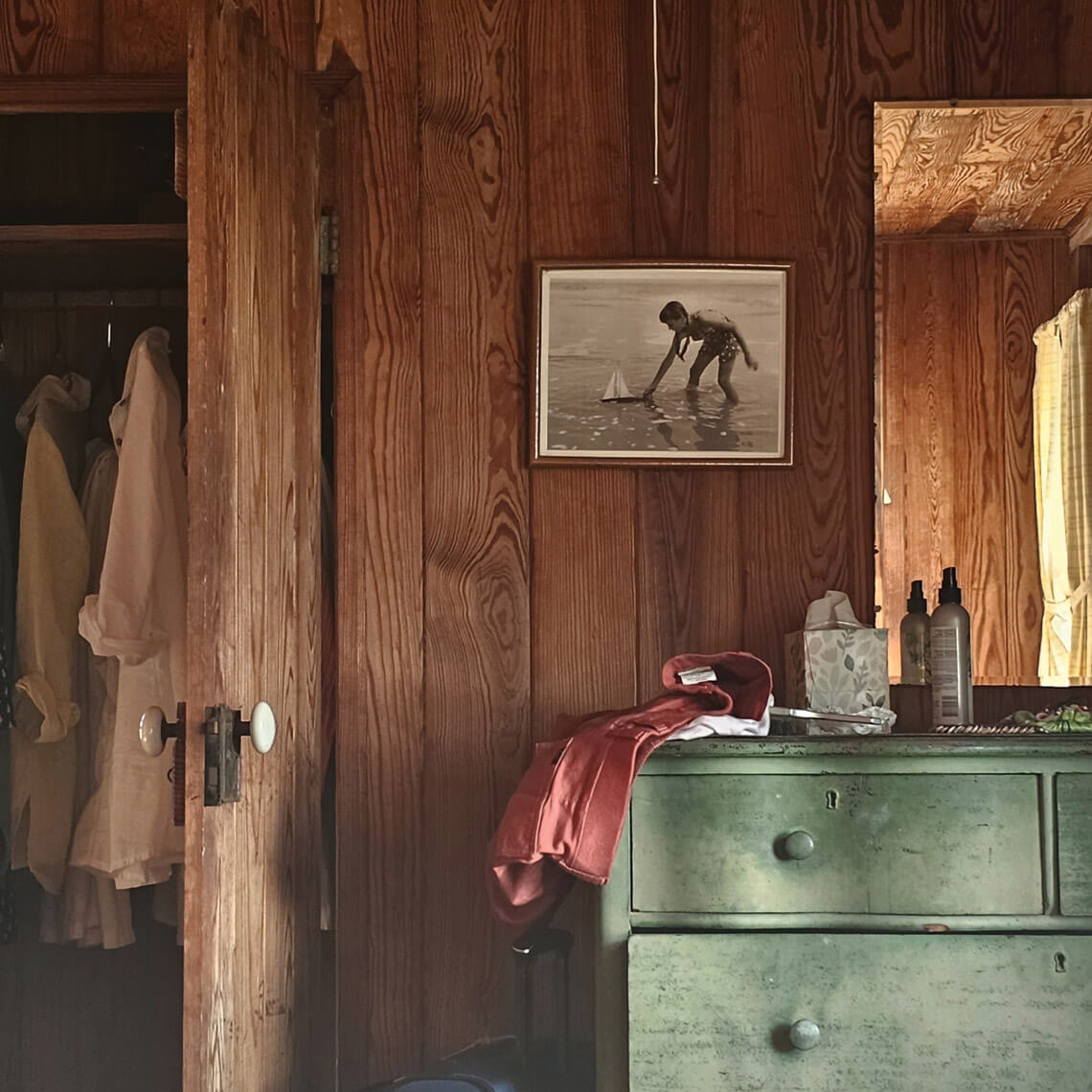 View of dressing room in the beach cottage