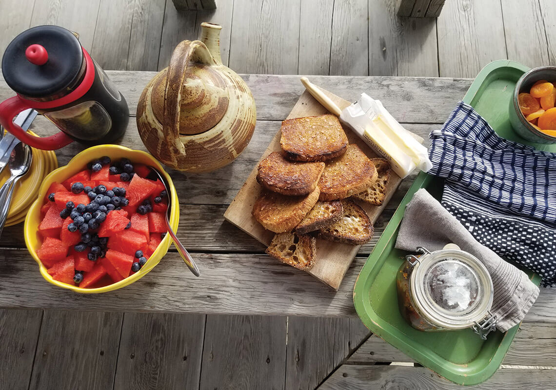 Breakfast spread at Spider Villa