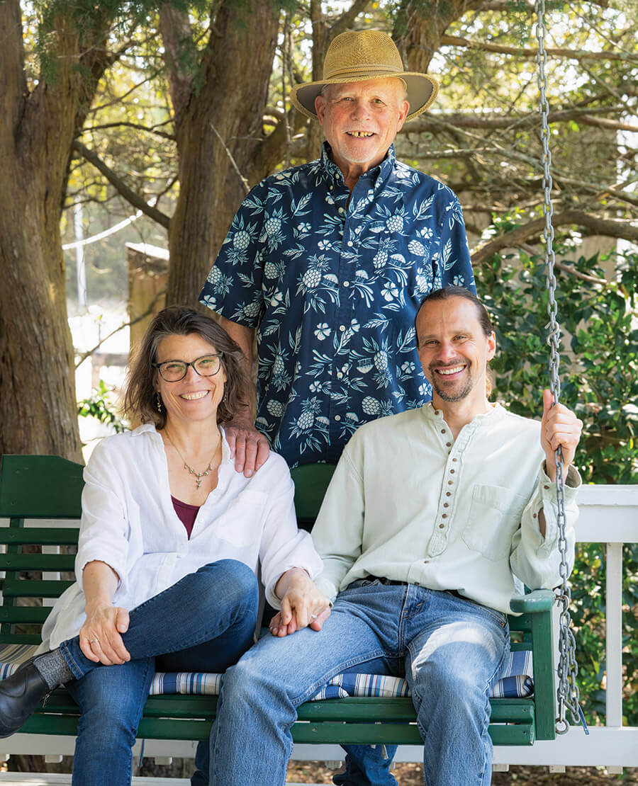 Philip Howard, Amy Howard, and David Tweedie at Ocracoke Island