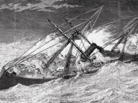 Black and white depiction of the USS Metropolis