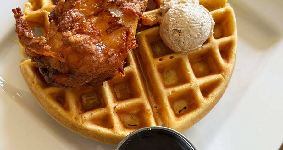 Chicken and waffle at Vicki B's Restaurant & Market