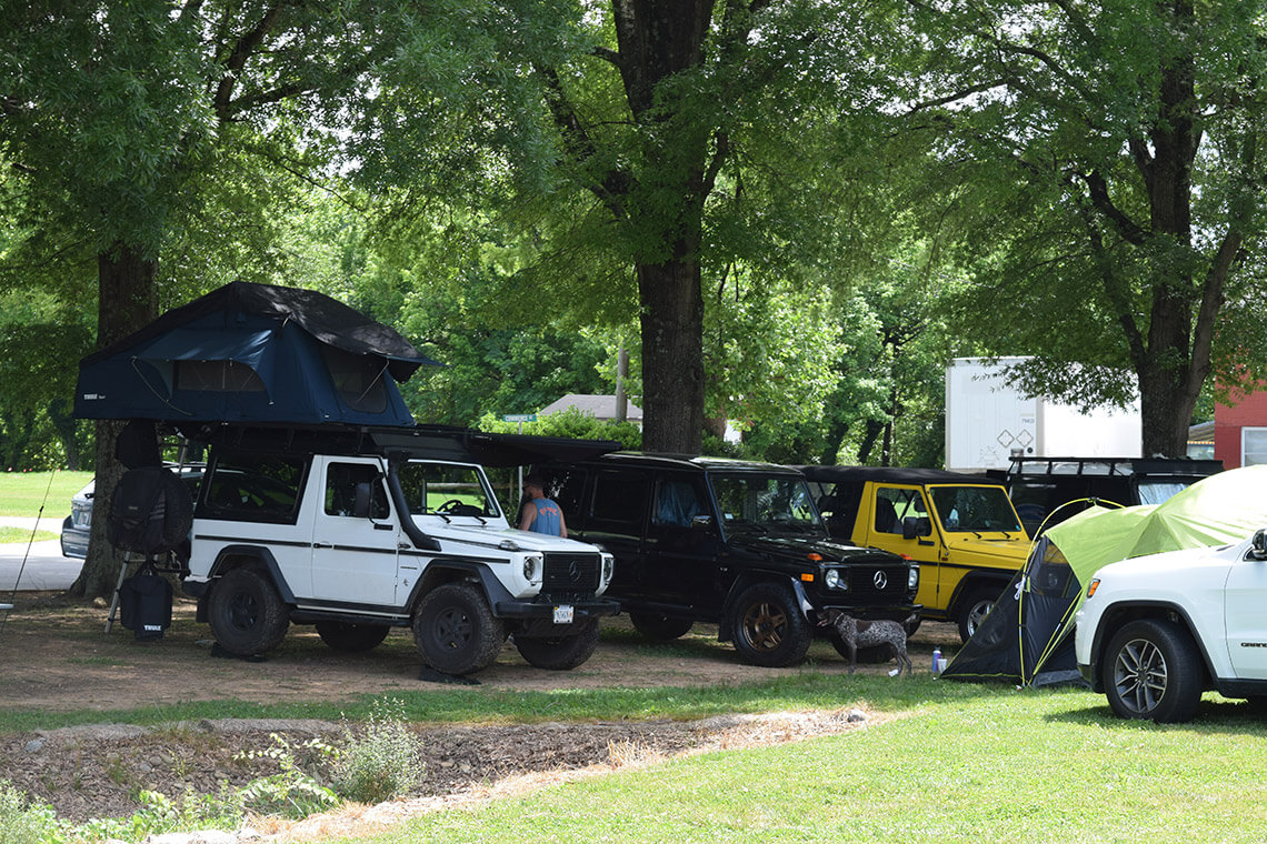 Jeeps and RV sites at Elkin, NC