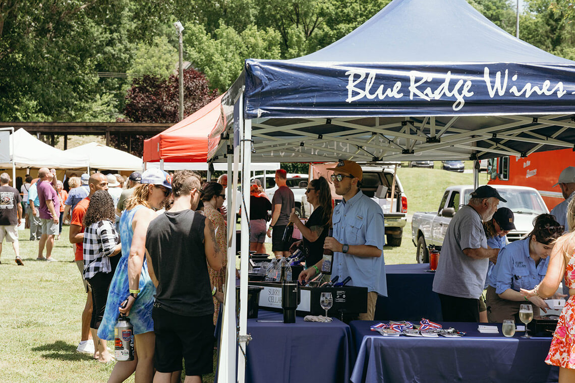 People sample wine at the Yadkin Valley Wine Festival