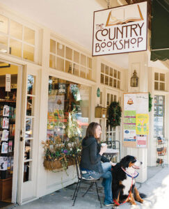 Woman and dog at The Country Bookshop