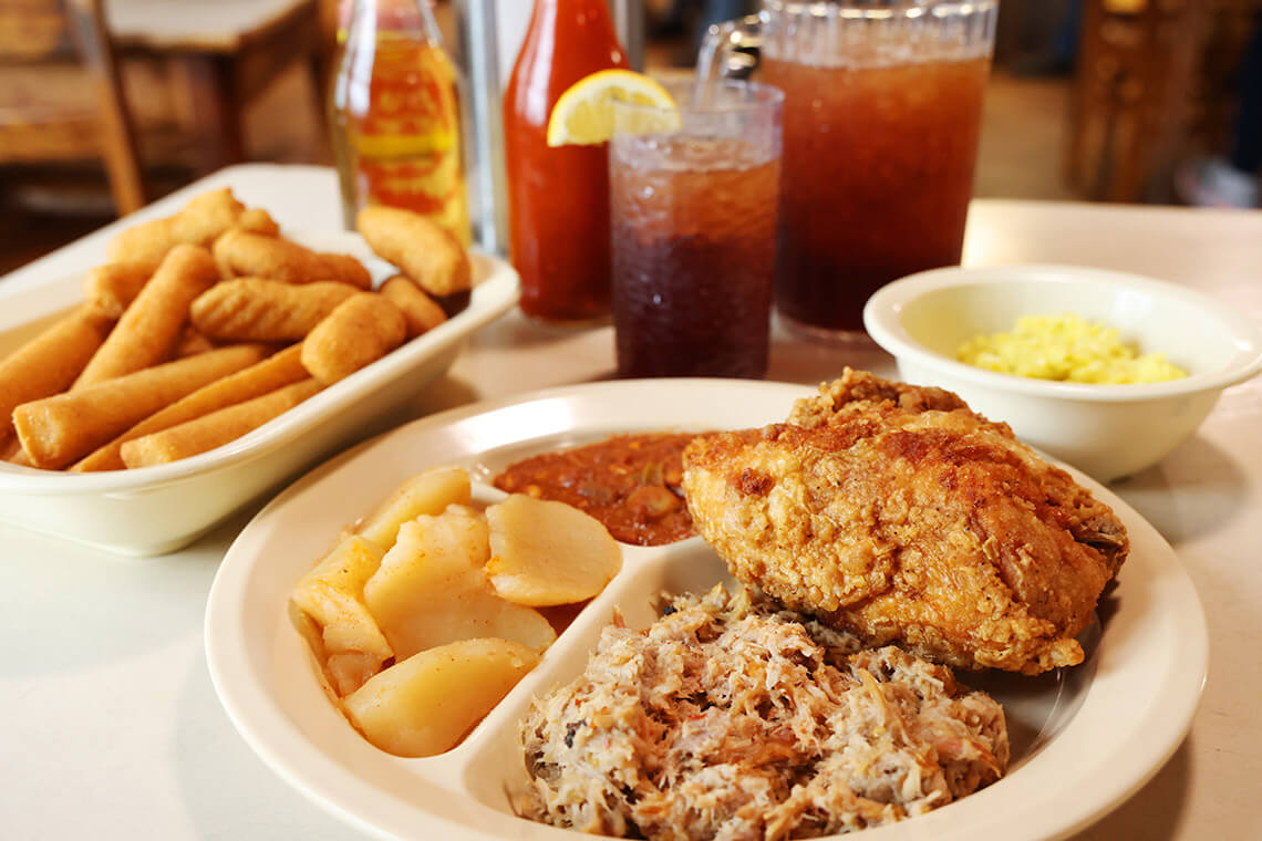 Plate of barbecue at Parker's in Wilson