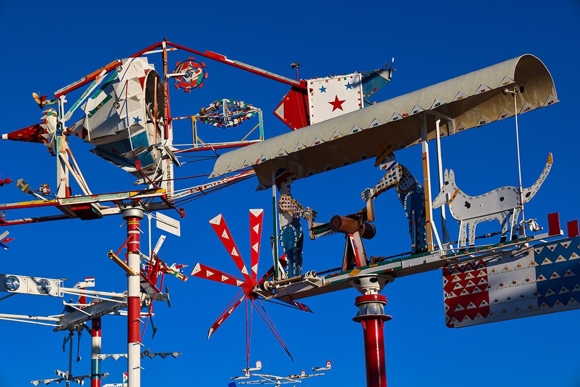 Whirligig sculptures at the Vollis Simpson Whirligig Park