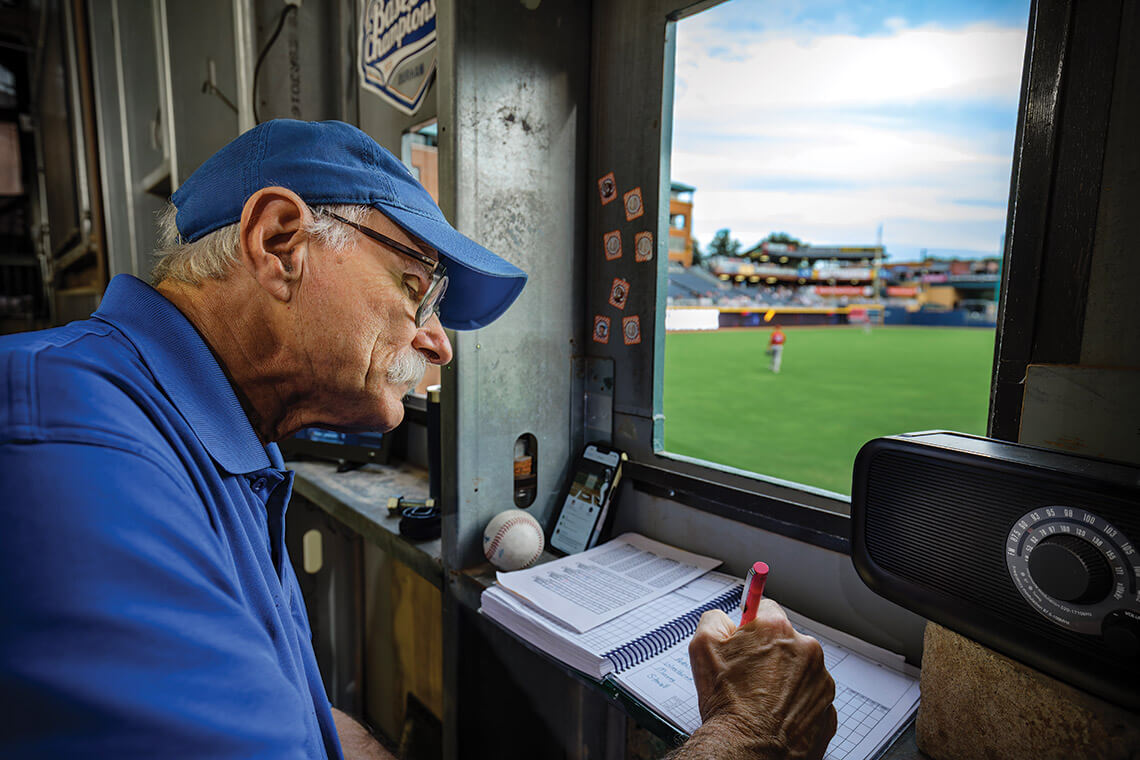 Chris Ivy tracks Bulls games in a scorebook