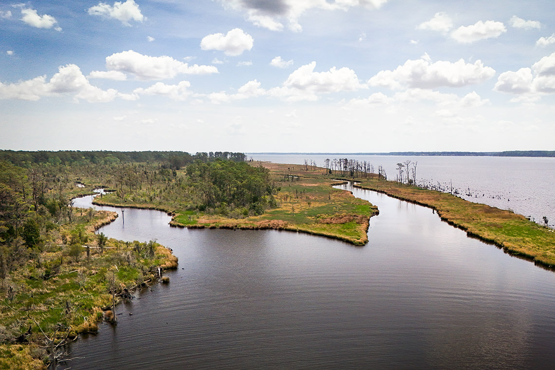 Aerial view of Goose Creek State Park