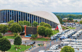 Campers at the North Carolina State Fairgrounds in Raleigh