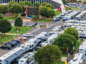 Campers at the North Carolina State Fairgrounds in Raleigh